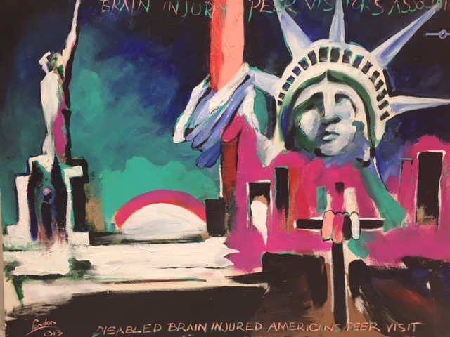 Pink & Purple Statue of Liberty - Peer Visitors Pink & Purple Statue of Liberty - Peer Visitors